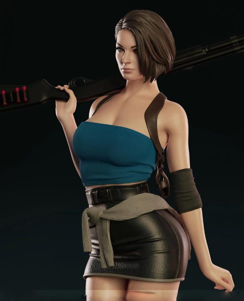 Jill Valentine - STL Model for Resin Printer Figure 3D Printing - High Quality Diorama - Resident Evil image 2