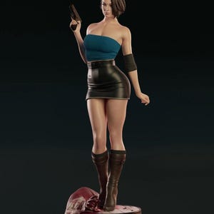 Jill Valentine - STL Model for Resin Printer Figure 3D Printing - High Quality Diorama - Resident Evil image 8
