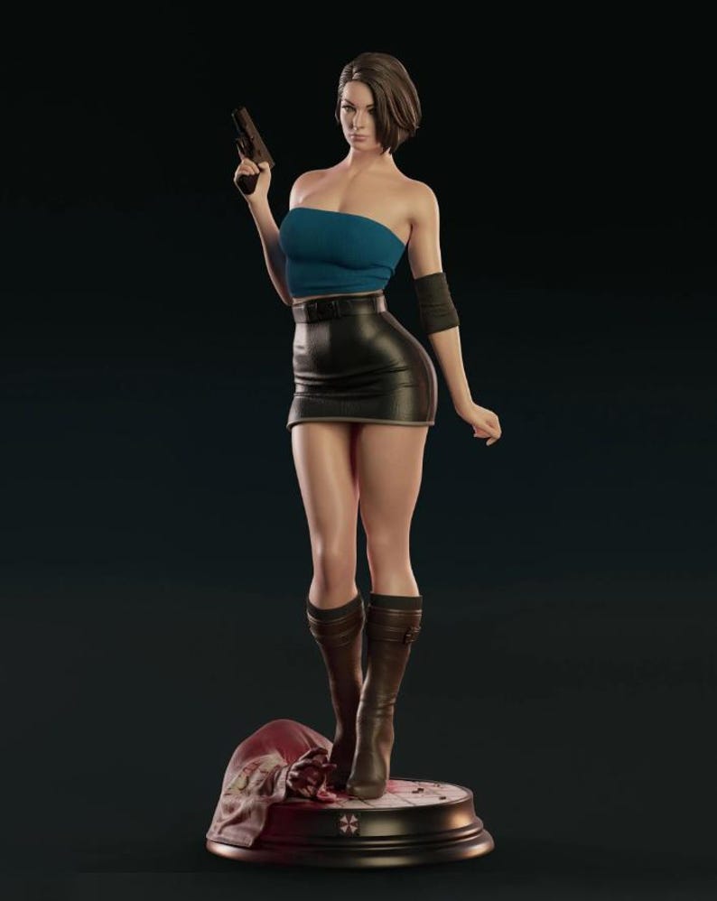 Jill Valentine - STL Model for Resin Printer Figure 3D Printing - High Quality Diorama - Resident Evil image 8