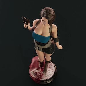 Jill Valentine - STL Model for Resin Printer Figure 3D Printing - High Quality Diorama - Resident Evil image 6