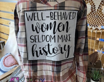 Upcycled Patch Flannel Shirt, Distressed Thrifted Clothing