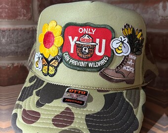 Only you can Prevent, Outdoor Lover Trucker Hat, Nature Lover Hat, NPS Hat, Mesh Trucker Hat, Patch Hat, Wanderlust Hat, Hiker Hat