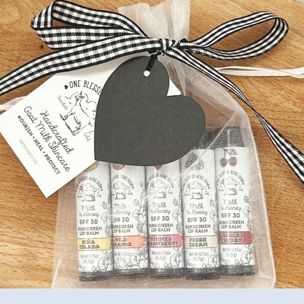 Lip Balm Gift Under 20 Dollar Gift For Women Lip Balm Flavored Goat Milk Lip Balm Gift Set For Christmas Stocking Stuffer Idea Under 20 Gift