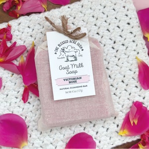 Rose Goat Milk Bar Soap Rose Bar Soap Homemade Rose Soap Bar Body Soap Rose Goat Milk Soap Gift Set For Mom Gift Soap Set Bundle Bulk Soap image 3