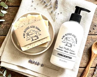 Lozione al latte di capra senza profumo, Crema mani senza profumo, Lozione corpo senza profumo, Formato da viaggio, Lozione per bambini senza profumo, Crema corpo per pelle secca, Regalo per la mamma