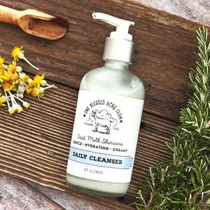 Goat Milk Daily Cleanser Facial Cleansing Goat Milk Blue Tansy Gentle Cream Face Wash Skincare Product Self Care Gift Women Natural Skincare
