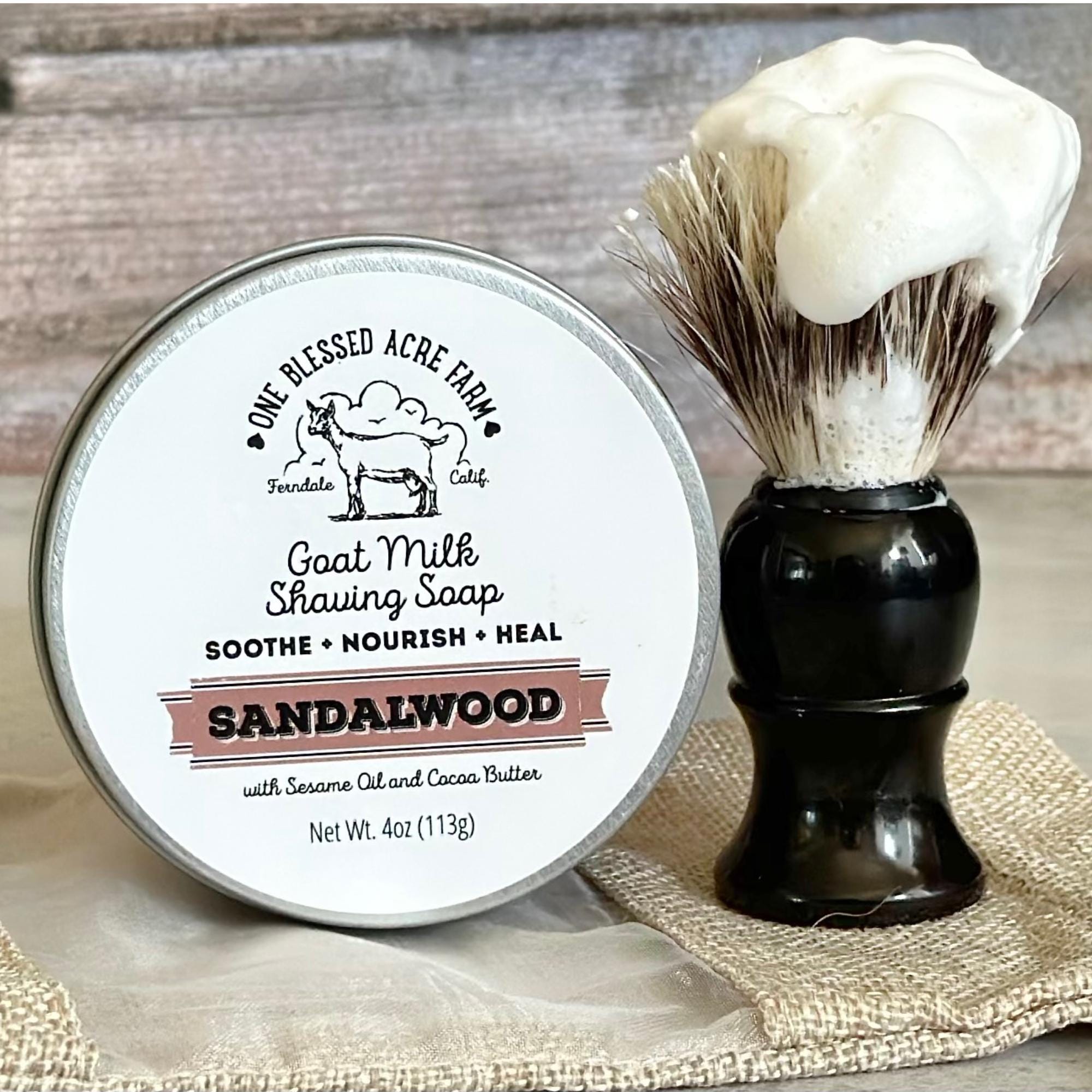 Sandalwood Goat Milk Shave Soap For Men Groomsmen Gift Shave Kit…