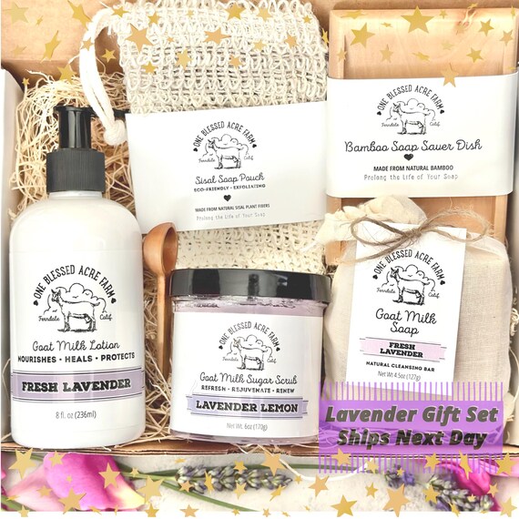 Lavender Natural Skincare Beauty Bundle for Bride Bath Present 