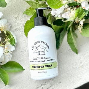 Birne Ziegenmilch Lotion Körperlotion Geschenkset Baby Shower Lotion Seife Set Umweltfreundliche Handwerker Ziegenmilch Lotion Schonend für Kinder Geschenk für Frauen