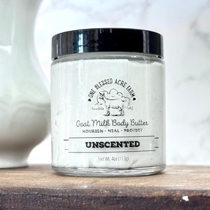 Nicht parfümierte Ziegenmilch Körperbutter Nicht parfümierte Ziegenmilch Handcreme Ziegenmilch Körpercreme Gestürmte Körperbutter Duftfreie Lotion Geschenk für Mama