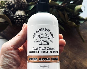 Apfelwein Ziegenmilch Lotion Apfel Handcreme Herbst duftende Körperlotion Reisegröße Körpercreme Trockene Haut Lotion Geschenk Weihnachtsstrumpf Geschenk