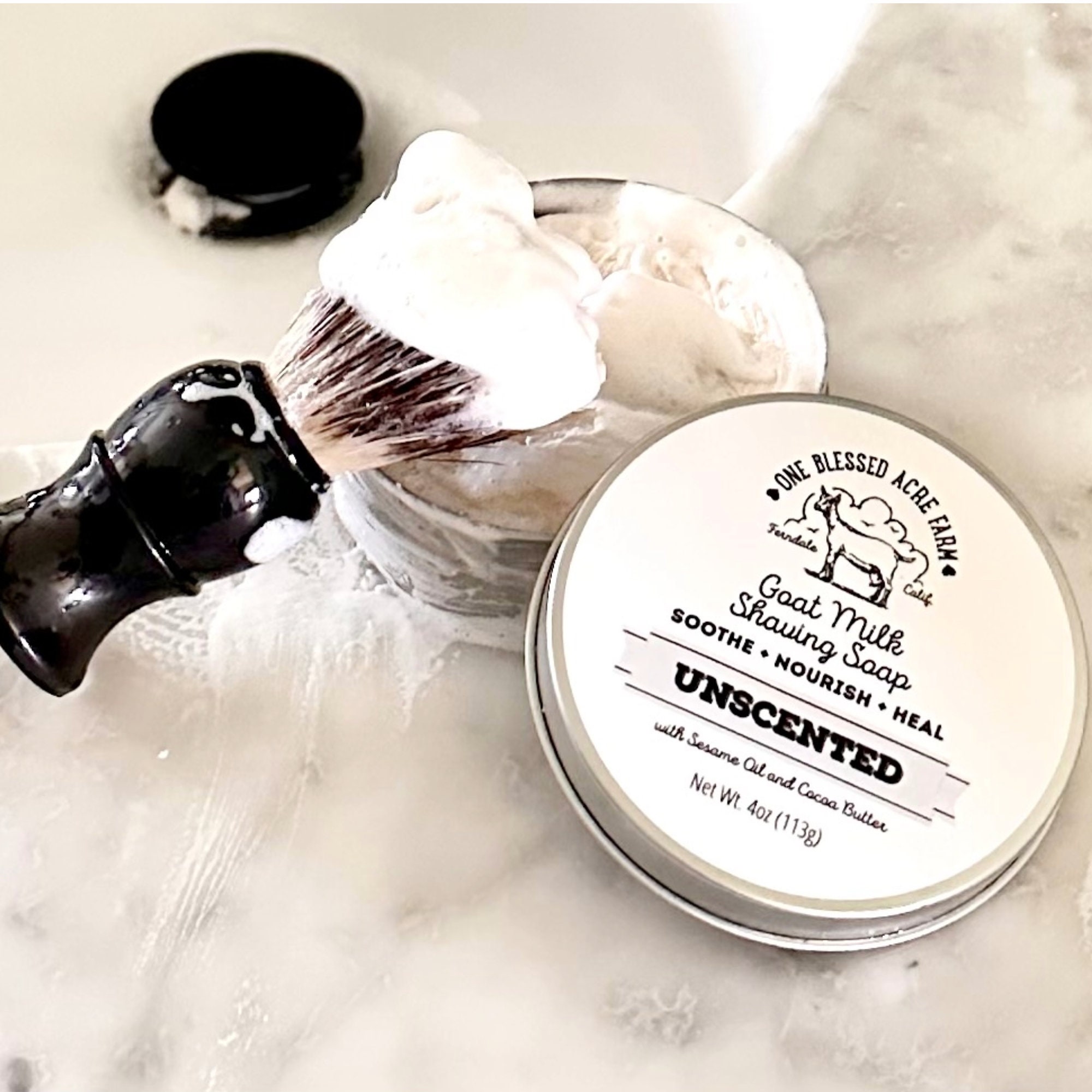 Fragrance Free Goat Milk Tallow Shave Soap Unscented Wet Shave Men Grooming Kit Shave Soap For Men Shave Soap For Women Gift For Fathers Day