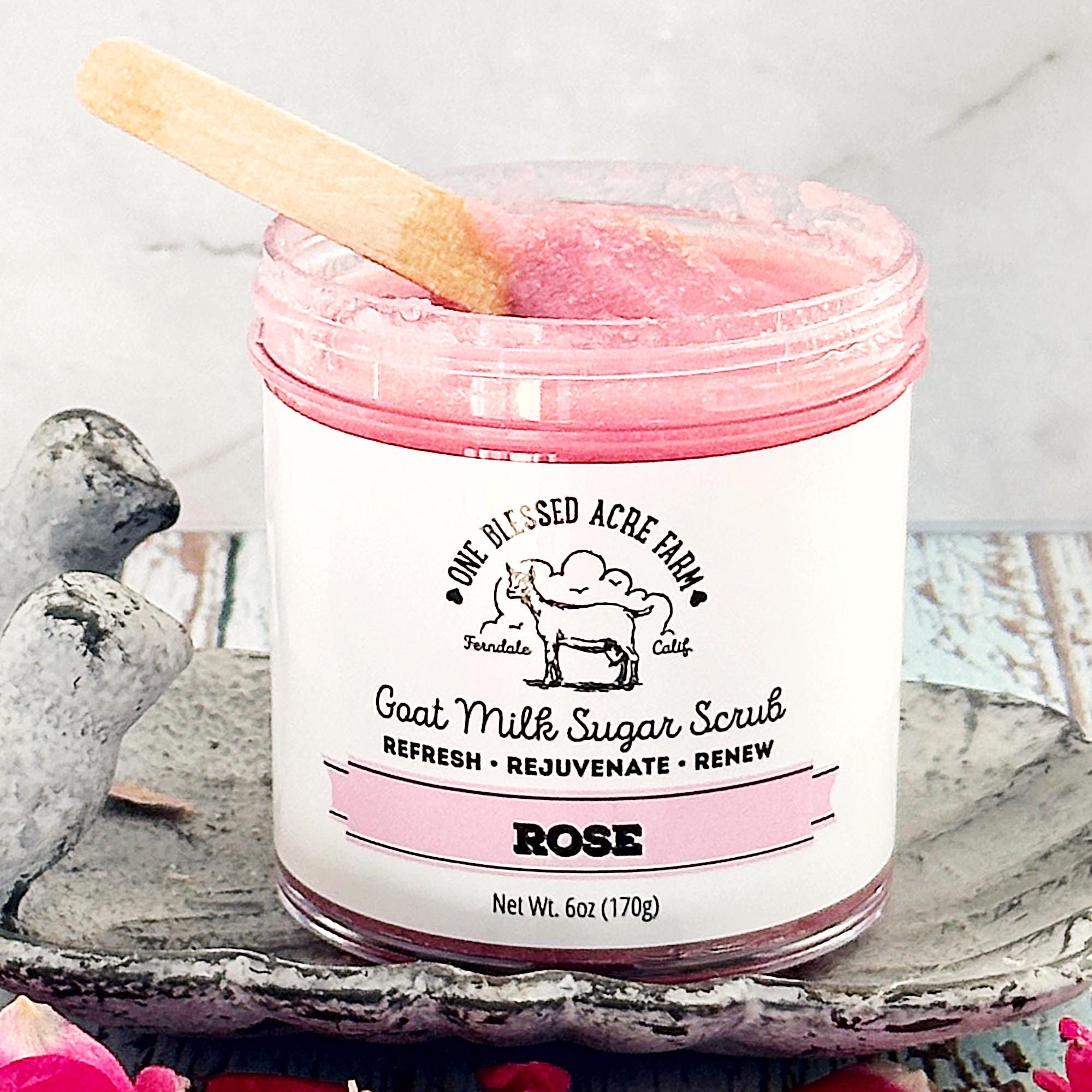 Rose Goat Milk Sugar Scrub: Exfoliating Hand & Body Scrub