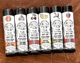 Flavored Lip Balm Goat Milk Lip Balm Honey Chapstick Handmade Lip Balm Sun Shield Chapstick For Lip Balm Bulk Bundle Gift Set For Holidays