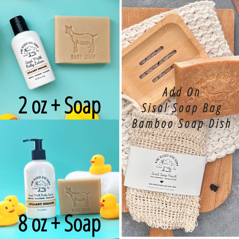 Goat Milk Baby Lotion Sensitive Skin Baby Friendly Cream Goat Milk Baby Care Gift Set New Mom Gift Lotion For Newborn Baby Travel Gift Set image 5