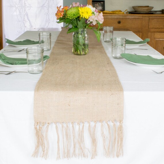 Burlap Table Runner Fringed 14 X 156 Inches Best Used On 12