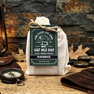 Maverick Goat Milk Soap Gift For Men Birthday Fathers Day Gift Mens Facial Soap For Dad Gift Earthy Goat Milk Skincare Gift For Grandfather