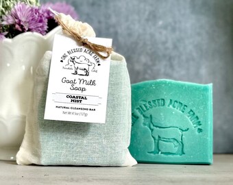 Goat Milk Soap Bar Sea Salt Eczema Soap Coastal Theme Gift For Her Tropical Theme Soap Facial Cleanser Bulk Soap Set Gift For Teen Gift