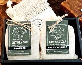 Dad Soap Set For Him Under 20 Gift Set For Fathers Day Gift Bath and Body GIft Idea Goat Milk Soap For Men Grooming Skincare Kit Fathers Day