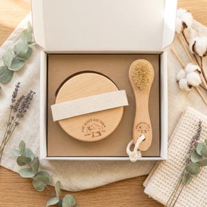 Cepillo facial de belleza natural con mango de madera, accesorio de baño para limpieza de piel, kit de spa, herramienta de exfoliación, regalo de belleza, paquete de bienestar facial. imagen 1