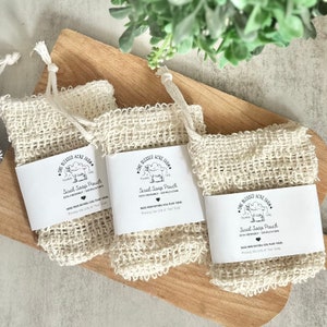 Organic Soap Pouch Eco Friendly Soap Bag Gift Stocking Stuffer Gift For Zero Waste Bathing Sisal Soap Body Scrubber Bag Exfoliating Soap Bag image 3