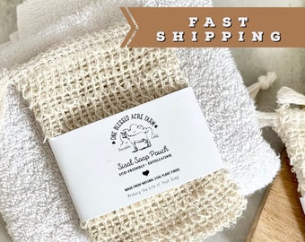 Organic Soap Pouch Eco Friendly Soap Bag Gift Stocking Stuffer Gift For Zero Waste Bathing Sisal Soap Body Scrubber Bag Exfoliating Soap Bag