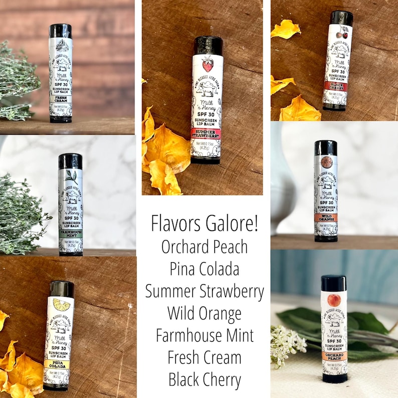 Vanilla Lip Balm Goat Milk Lip Care Vanilla Chapstick Natural Lips Sun Shield Lip Balm Handmade Lip Butter Goat Milk Favor Baby Shower Gift image 3