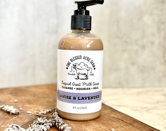 Lavender Goat Milk Tallow Soap Liquid Goat Milk Soap Tallow Lavender Body Wash Refill Liquid Soap Handsoap Refill Soap Dry Skin Soap Gift