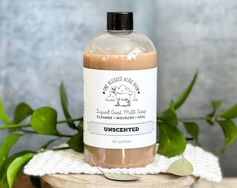 Unscented Goat Milk Tallow Soap Liquid Goat Milk Soap Tallow Body Wash Soap Goat Milk Handsoap Liquid Soap Dry Skin Soap Bulk Soap Gallon