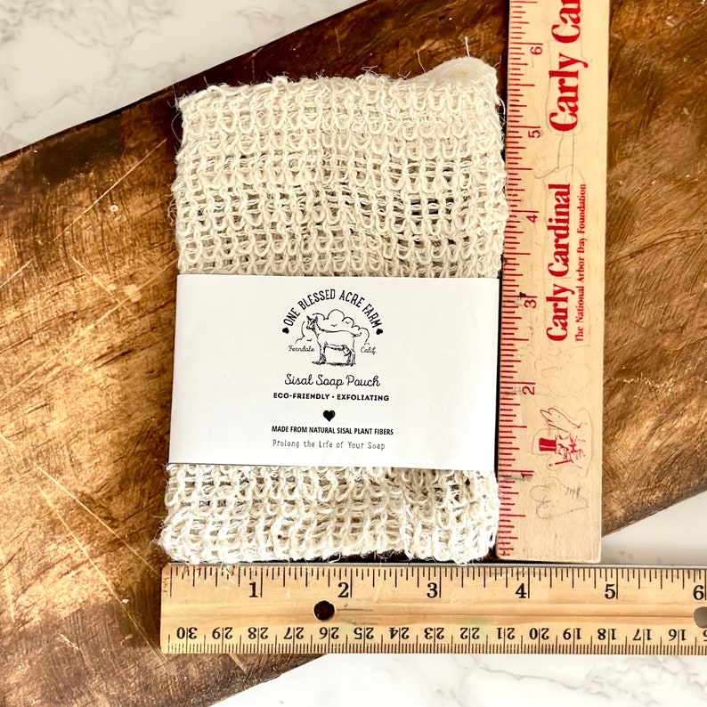 Organic Soap Pouch Eco Friendly Soap Bag Gift Stocking Stuffer Gift For Zero Waste Bathing Sisal Soap Body Scrubber Bag Exfoliating Soap Bag image 4