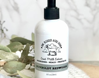 Humboldt Redwood Goat Milk Lotion Made In Humboldt County Body Lotion Travel Size Lotion Humboldt Redwoods Body Cream Woodsy Scented Lotion