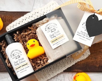 Baby Gift Set Goat Milk Soap Nourishing Baby Skincare Handcrafted Newborn Cruelty-Free Organic New Mom Gift Basket Baby Shower Gift Under 20
