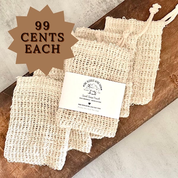 Soap Saver Bag Sisal Soap Bag Zero Waste Shower Soap Saver Pouch Soap Body Scrubber Exfoliating Soap Saver Bulk Drawstring Soap Saver Pouch