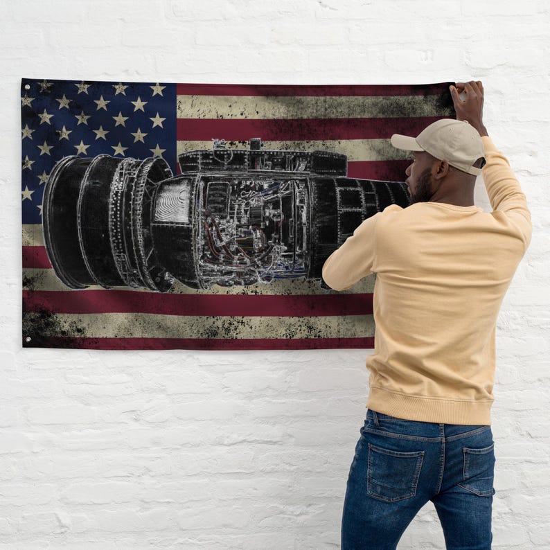 TF34 Engine Blueprint Flag – A-10 Thunderbolt II Aviation Wall Decor - Etsy