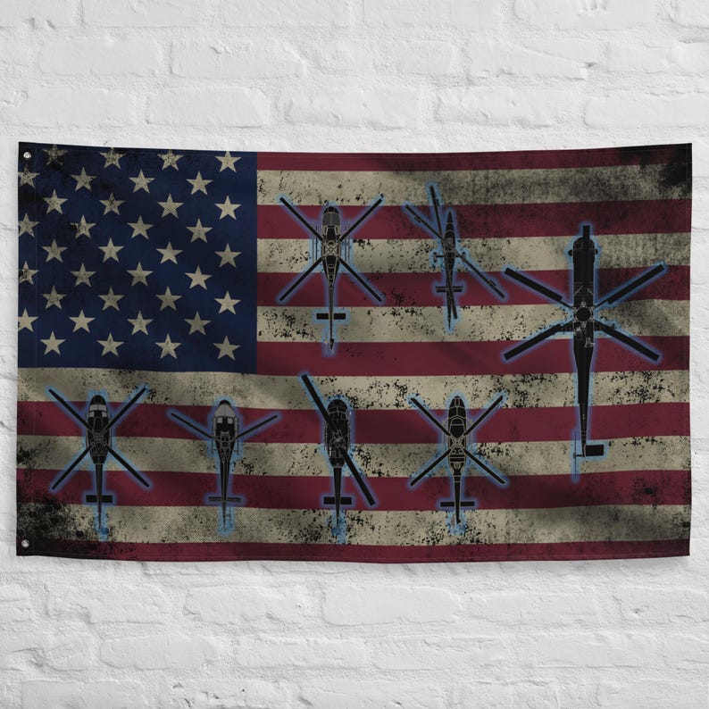 Helicopter Fleet Wall Flag