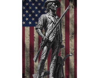 Minuteman Flag – Patriotic Wall Decor, Veteran Gift (6x3 ft.)