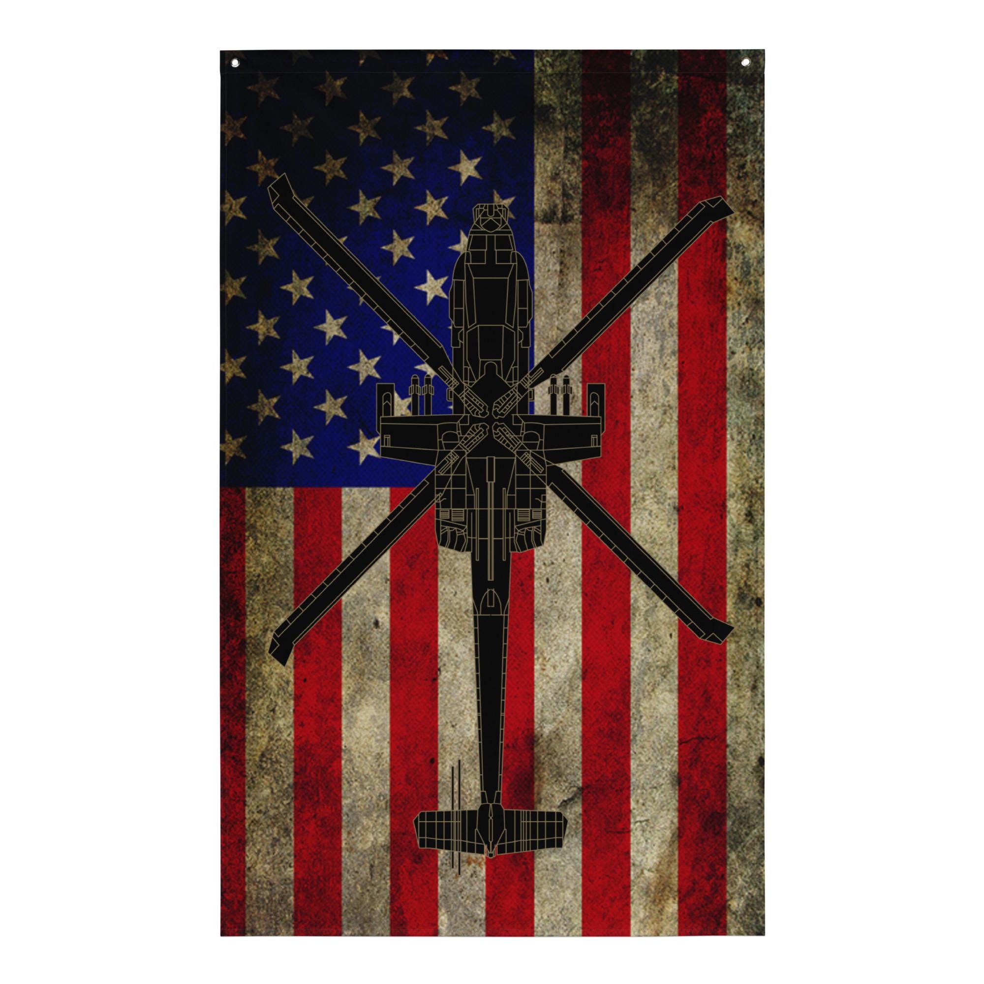 AH-64 Apache Helicopter Flag