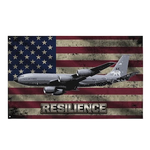 KC-135R Stratotanker 63-8028 Alaska ANG "Resilience" Aircraft Flag – ABDR Veteran Wall Decor 3x5 ft