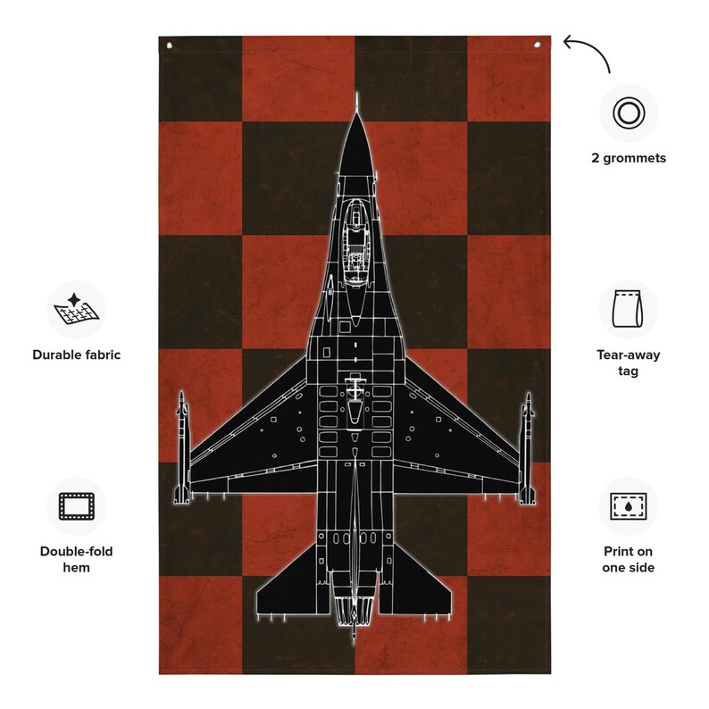 F-16 Red and Black Checkered Flag