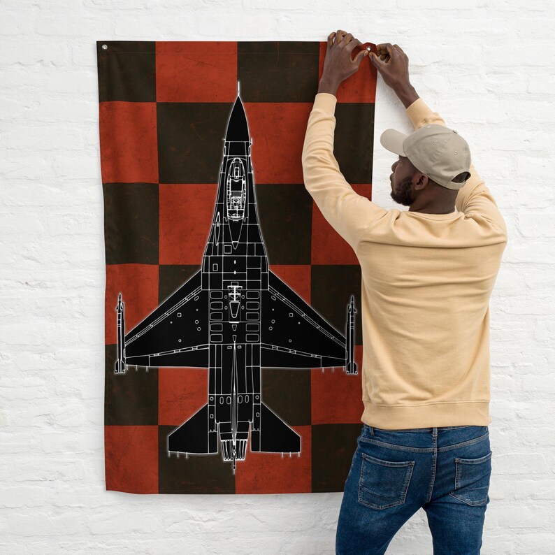 F-16 Red and Black Checkered Flag
