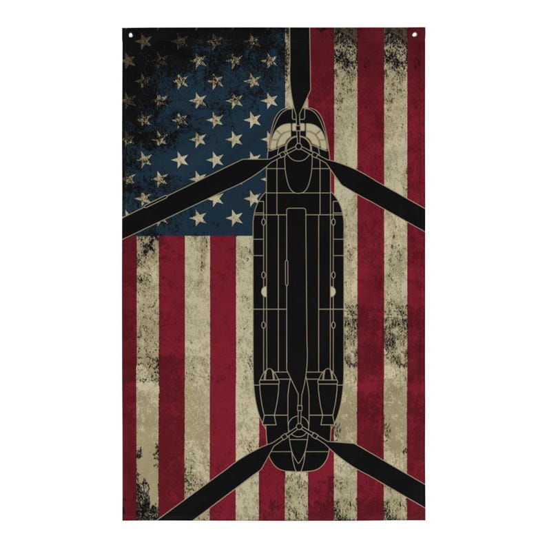 CH-47 Helicopter U.S. Flag