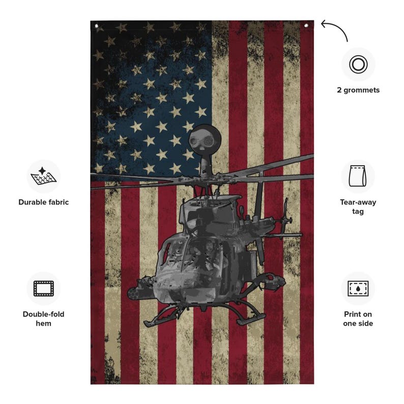 OH-58 Kiowa U.S. Flag
