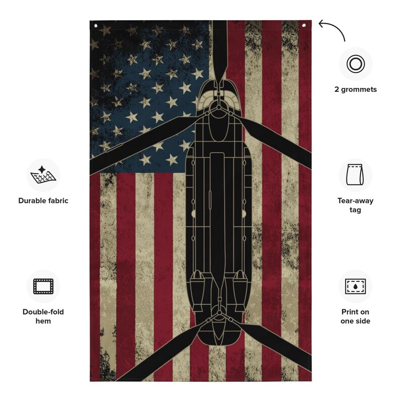 CH-47 Helicopter U.S. Flag