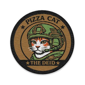 Pizza Cat “The Deid” Morale Patch With Velcro – Military Humor Patch – Embroidered Patch – Deployment Patch for Al Udeid Veterans
