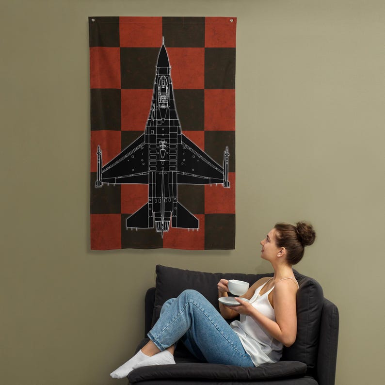 F-16 Red and Black Checkered Flag