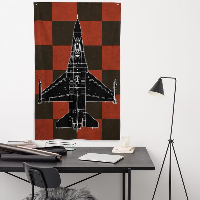 F-16 Red and Black Checkered Flag