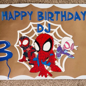 Striscione Banner Spidey E I Suoi Fantastici PERSONALIZZATO Compleanno - Foto 6