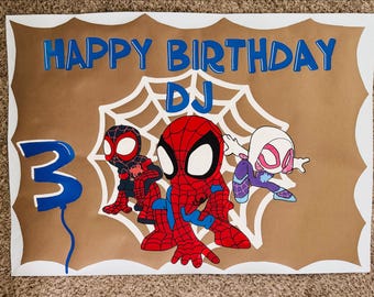 Spidey and his Amazing Friends Character Birthday Banner