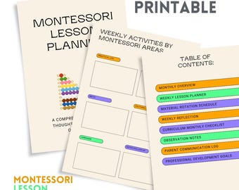 Montessori Unterrichtsplaner Printable | Homeschool & Lehrer-Wochen-Organizer | Montessori Curriculum Planung PDF | Digitaler Download