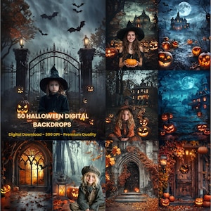50 Spooky Halloween Backdrops: Digital Photography Backgrounds (300 DPI)